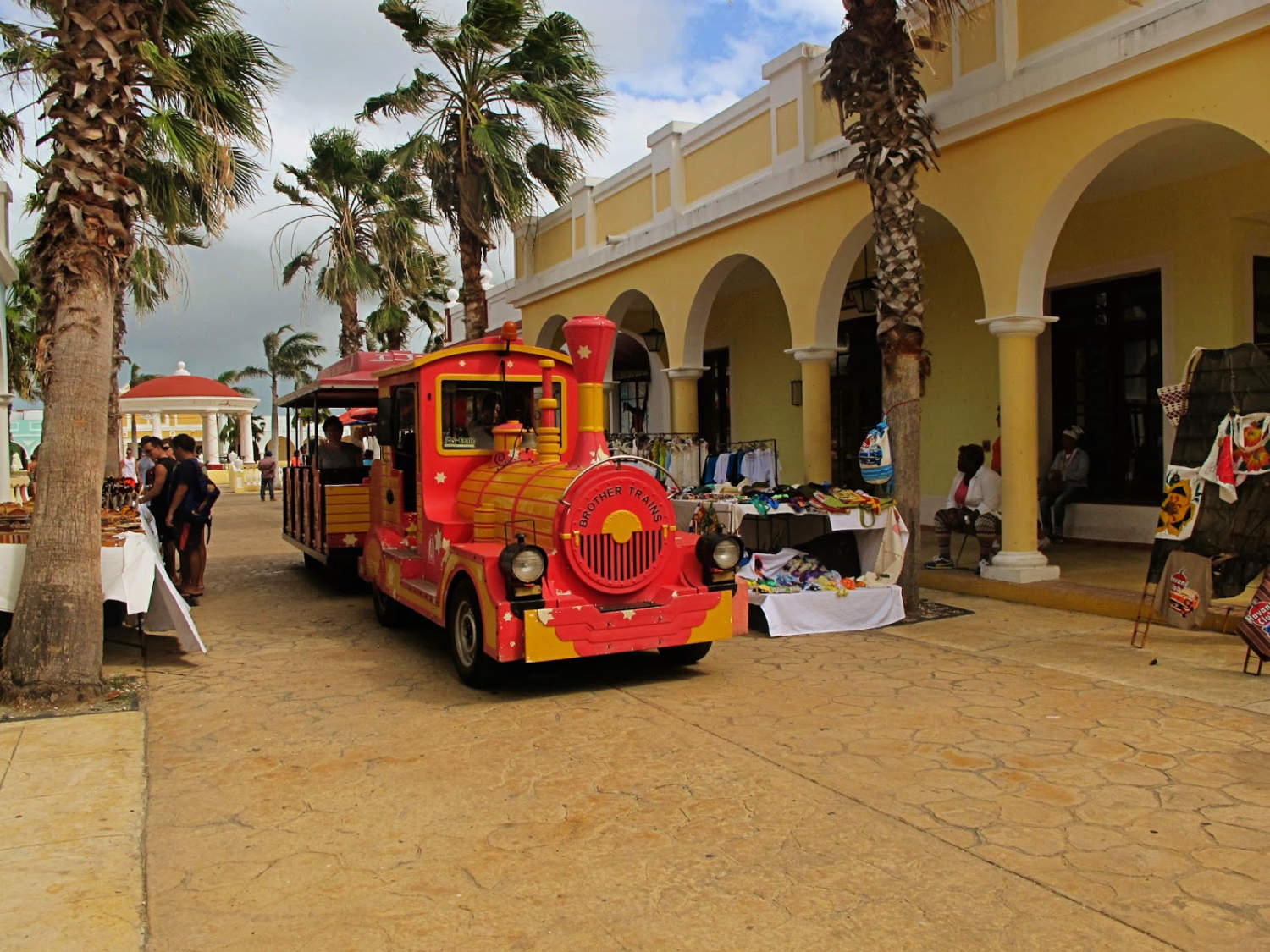 little red train on the road